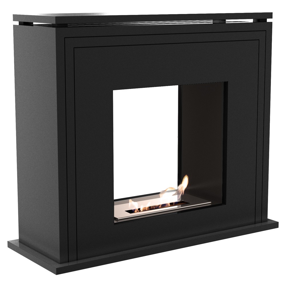 Biokominek June Tunel Czarny Kratki