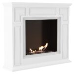 Biokominek March Biały Kratki