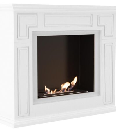 Biokominek March Biały Kratki