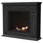 Biokominek March Czarny Kratki