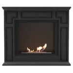 Biokominek March Czarny Kratki