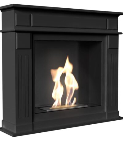 Biokominek November Czarny Kratki