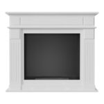 Biokominek November Biały z szybą Kratki