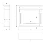 Biokominek November Biały z szybą Kratki