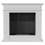 Biokominek November P Biały z szybą Kratki