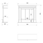 Biokominek November P Czarny z szybą Kratki