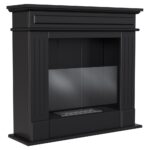 Biokominek November P Czarny z szybą Kratki