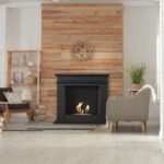 Biokominek November P Czarny z szybą Kratki