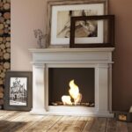 Biokominek October Biały Kratki