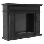 Biokominek October Czarny Kratki