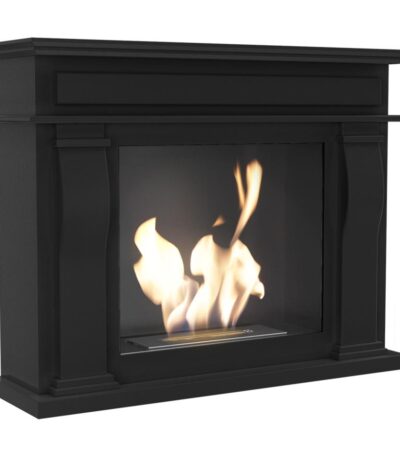 Biokominek October Czarny Kratki