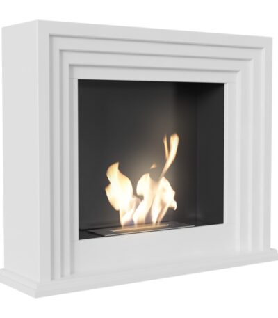 Biokominek Quaerere Biały z szybą Kratki