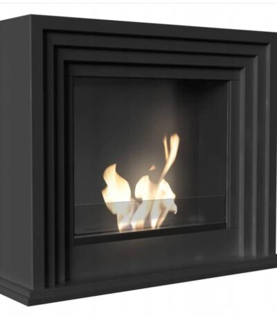 Biokominek Quaerere Czarny z szybą Kratki