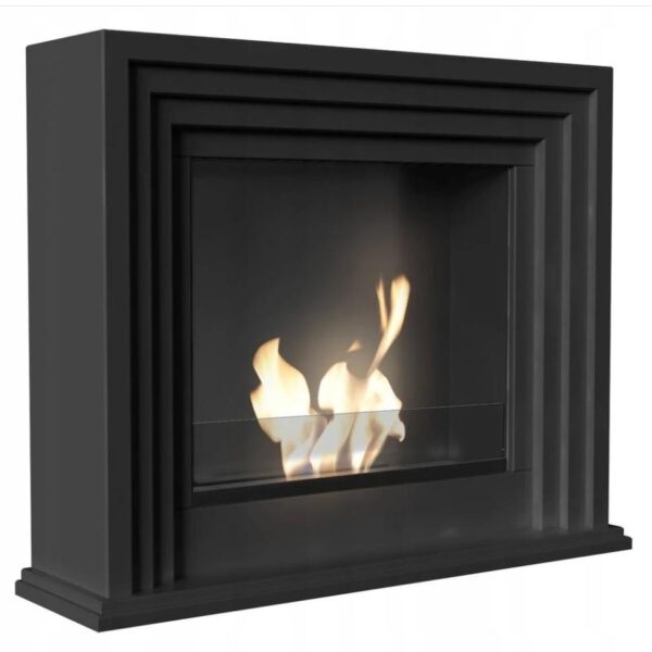 Biokominek Quaerere Czarny z szybą Kratki