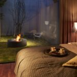 Biokominek Ark 40 SS Natural z szybą EcoSmart Fire