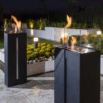 Biokominek Romeo Czarny Kratki