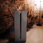 Biokominek Romeo Czarny Kratki