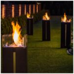 Biokominek Romeo Czarny Kratki