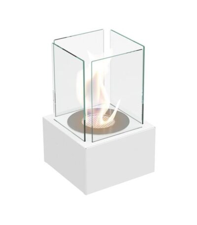 Biokominek wolnostojący Tango 1 Biały Kratki