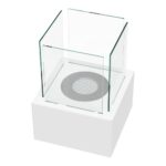 Biokominek wolnostojący Tango 2 Biały Kratki