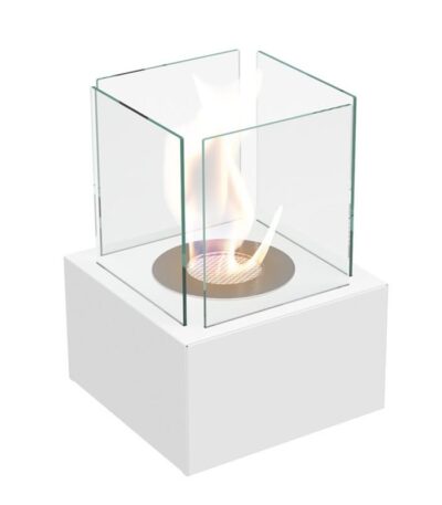 Biokominek wolnostojący Tango 2 Biały Kratki