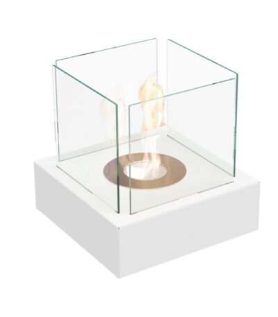 Biokominek wolnostojący Tango 3 Biały Kratki