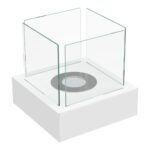 Biokominek wolnostojący Tango 3 Biały Kratki