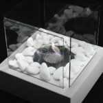 Biokominek wolnostojący Tango 3 Szary Kratki