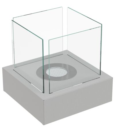 Biokominek wolnostojący Tango 3 Szary Kratki