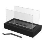 Biokominek wolnostojący Galina Czarny Kratki