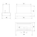 Biokominek wolnostojący Galina Czarny Kratki