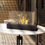 Biokominek wolnostojący Galina Czarny Kratki