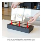 Biokominek wolnostojący Galina Czarny Kratki