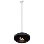 Biokominek Aeris Hanging Angled Black with Stainless Steel Cocoon Fires