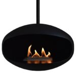 Biokominek Aeris Hanging Black with Black Cocoon Fires
