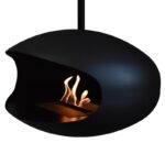 Biokominek Aeris Hanging Black with Black Cocoon Fires