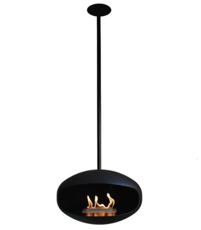 Biokominek Aeris Hanging Black with Black Cocoon Fires