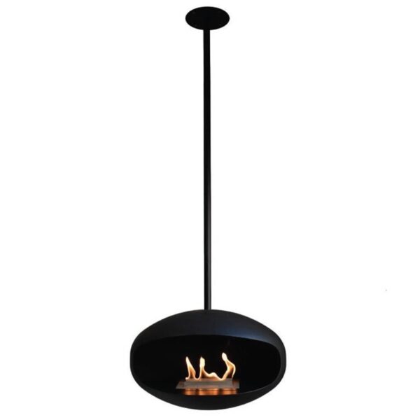 Biokominek Aeris Hanging Black with Black Cocoon Fires