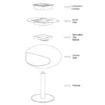 Biokominek Pedestal Standing Black with Black Cocoon Fires