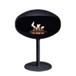 Biokominek Pedestal Standing Black with Black Cocoon Fires