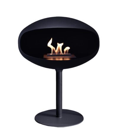 Biokominek Pedestal Standing Black with Black Cocoon Fires
