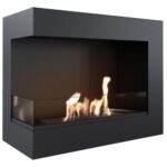 Biokominek Delta L 600 z szybą Kratki