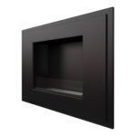 Biokominek Alpha Czarny z szybą Kratki