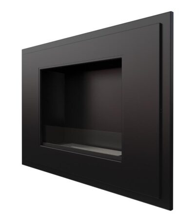 Biokominek Alpha Czarny z szybą Kratki