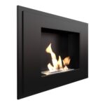 Biokominek Alpha Czarny z szybą Kratki