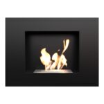 Biokominek Alpha Czarny z szybą Kratki