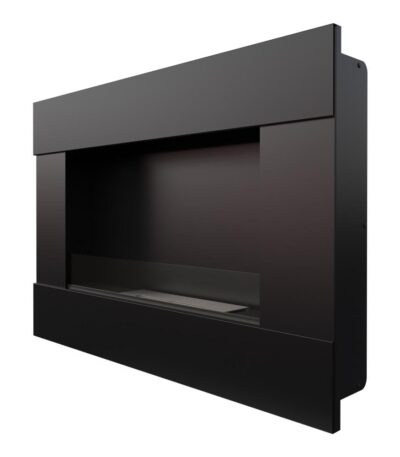 Biokominek Bravo Czarny z szybą Kratki