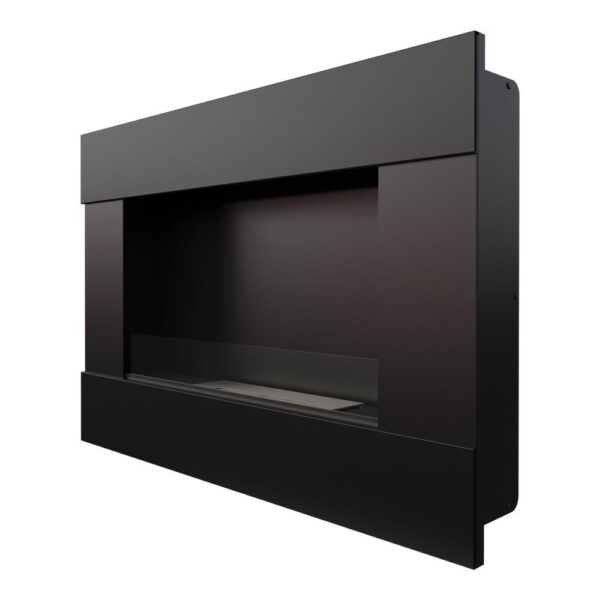 Biokominek Bravo Czarny z szybą Kratki