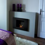 Biokominek Quat Czarny z szybą Kratki