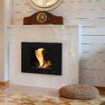 Biokominek Quat Czarny z szybą Kratki